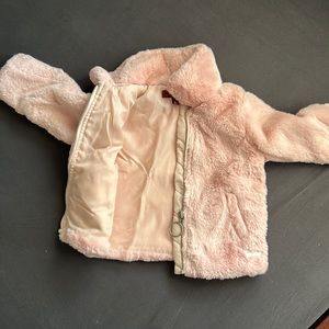 Furry pink coat. 12months